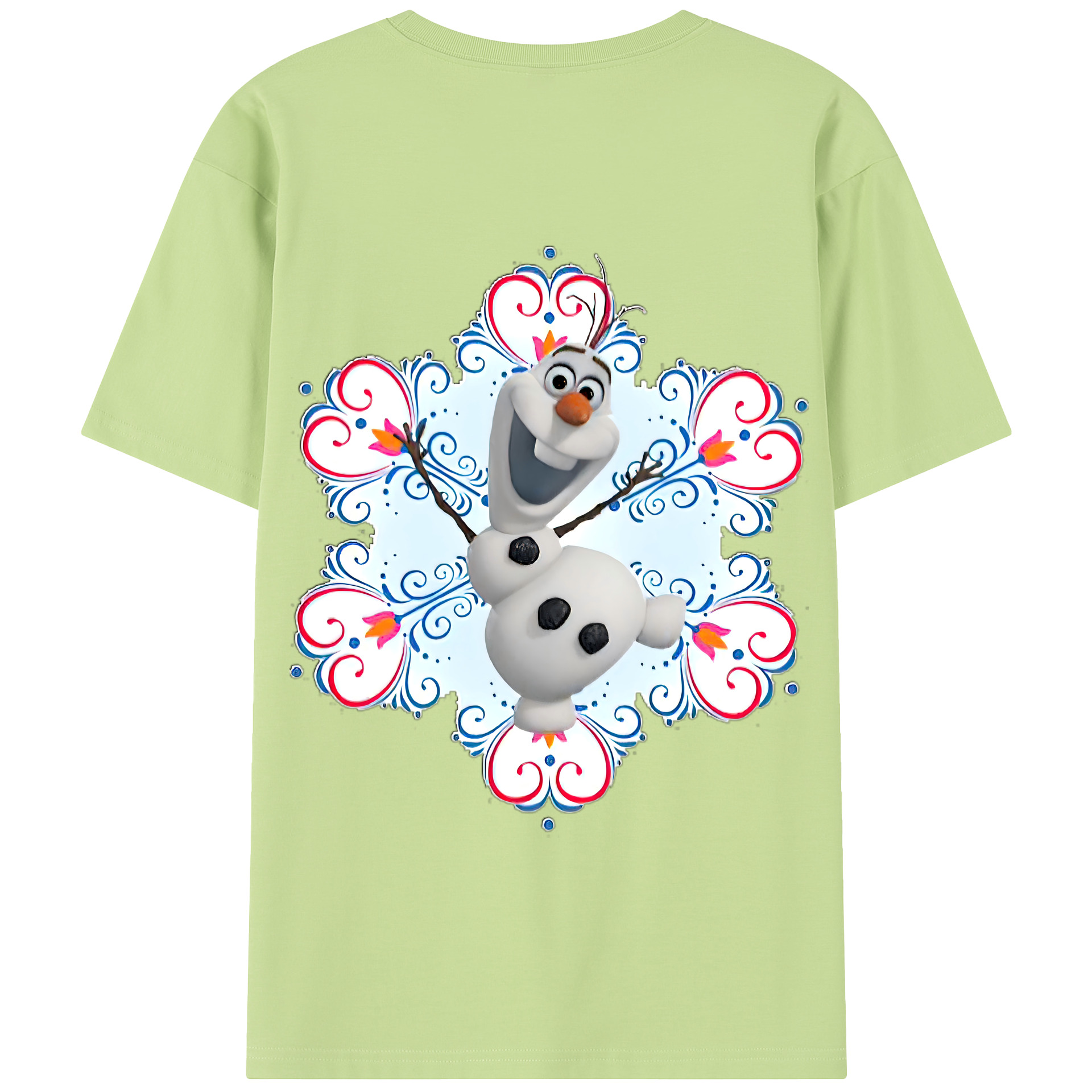 （画像用） アナと雪の女王 アンナ エルサ Frozen Anna Elsa 綿100％半袖Tシャツ（背面プリント）